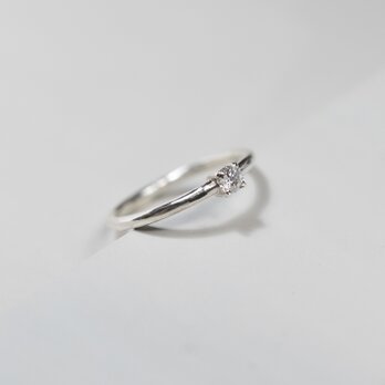 モアサナイト ラウンド3mm シルバープレーンリング 1.5mm幅 鏡面｜FA-1160