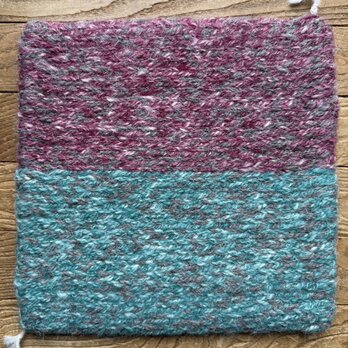 ウール手紡ぎ・手織り　チェアマット　トワイニング技法で　no6