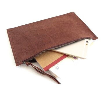 SALE開始～   ゴートスキン・A６対応・フラットマルチケース・ダークブラウン・0248