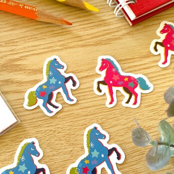 馬のフレークシール〈24枚入〉2026年年賀状シール お正月 午年 動物 うま 可愛い おしゃれ ギフト ラッピング