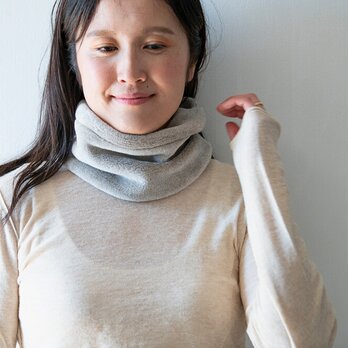 Organic Cotton Fur ヤク混グレージュ ネックウォーマー【Shortサイズ】