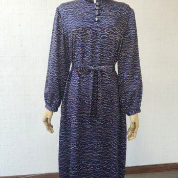 　着物リメイク　襟ぐりフリルワンピース