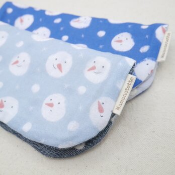 ふわもこハンカチ|星空とスノーマン-Starry Sky & Snowman-2枚セット|L・20×20cm|8重ガーゼハンカチ