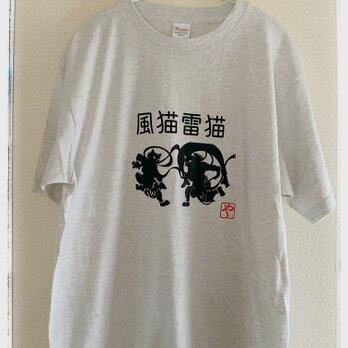 風猫雷猫 Tシャツ｜和猫アート×ユニセックスデザイン