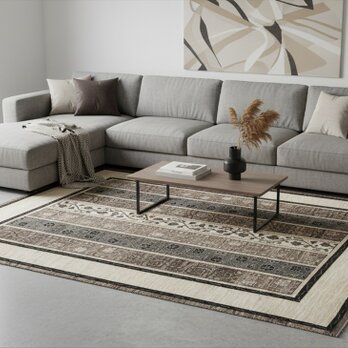 近日入荷】冬は暖かく夏は涼しい　肌ざわり最高　ガゼニラハット　無染めウール　ラグ　195x133㎝　P-SP8