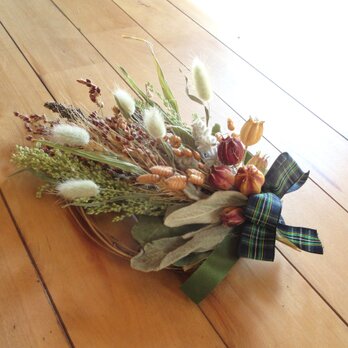 雑穀と草穂のスワッグ