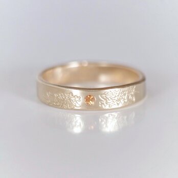 ゴールデンサファイア 金木犀 キンモクセイ フラットリング 14kgf ピンキーリング対応 10月11月 誕生石 ご褒美 ギフト