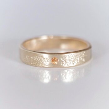 ゴールデンサファイア 金木犀 キンモクセイ フラットリング 14kgf ピンキーリング対応 10月11月 誕生石 ご褒美 ギフト