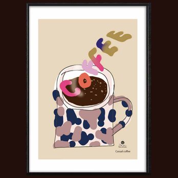 ラフにコーヒー 送料無料  イラスト A4〜A0 ポスター アートポスター アート/sei検索新着順 3792