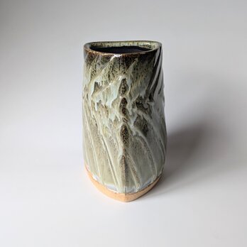 海鼠釉三角花入　【手仕事　民藝　和　陶器】