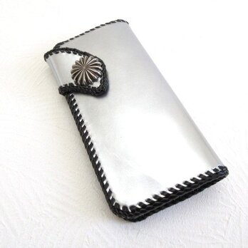 【アウトレットライン】《牛革》コーティングレザー・コンチョ・ロングウォレット・061