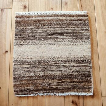 ガゼニ ギャッベ 【トルクマン族】 ミニマット ラグ　無染めウール　41x39cm BP20