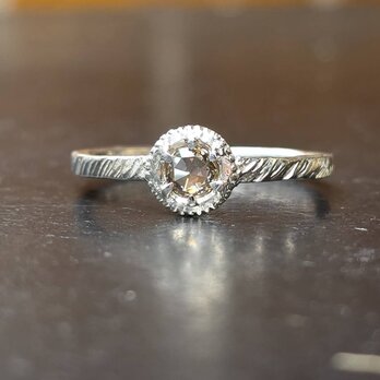 ブラウンダイヤモンド　0.21ct　ローズカット　medallion　シルバーSV925リング