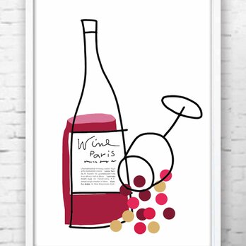 テーブルの景色 ワイン 送料無料  イラスト A4〜A0 ポスター アートポスター アート/sei検索新着順 1052