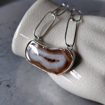 アゲートシルバーネックレス