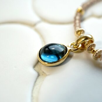 ロンドンブルートパーズと天然ジルコンのネックレス