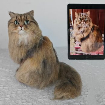 【オーダーメイド ペット】 猫 ぬいぐるみ リアル  羊毛 フェルト オーダー うちの子、ペット似顔絵、犬 猫 人形