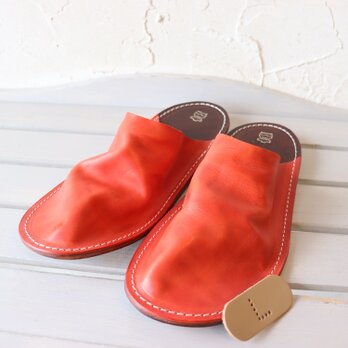 レザースリッパ  L イタリアンオイルプルアップ  ハンドメイド 102711