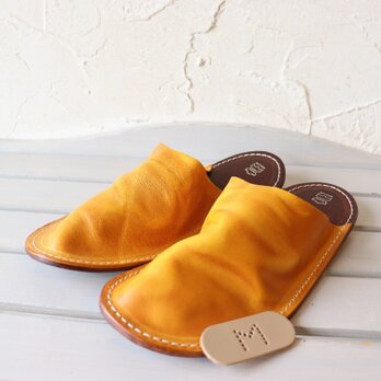 レザースリッパ  M イタリアンオイルプルアップ ハンドメイド 102714