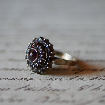 ボヘミアンガーネット　シルバーリング　フランスアンティーク　アンティークリング