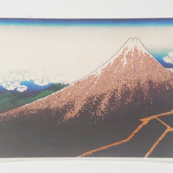 ギルディング和紙葉書　赤富士