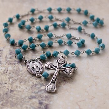 【バースデーカラーのロザリオ】12月/ターコイズ　誕生月カラー　プレシオサ
