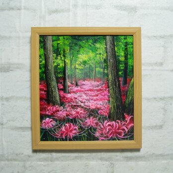 油絵 【桃色の曼珠沙華】