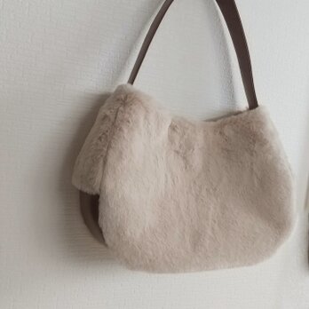 エコファーxフェイクレザーワンショルダーバッグ