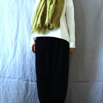 【完成品】楓色/ボイルワッシャーリネン　大判ロングストール