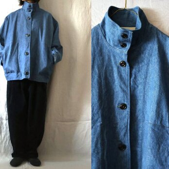 【完成品】14oz/ウォッシュドcottonデニム　 オーバージャケット