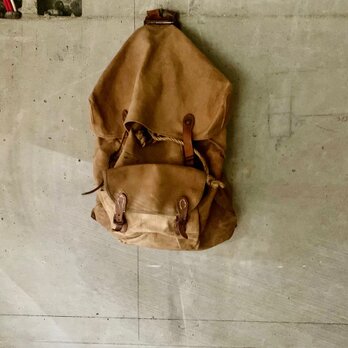 キャンバスリュック（革付属）古道具