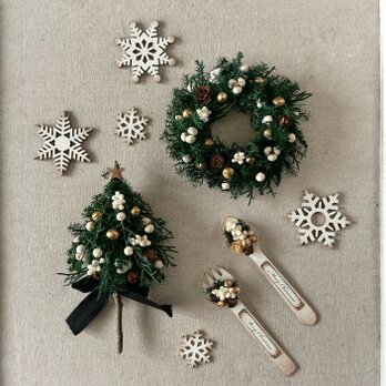 クリスマスのミニディスプレイセット White ver.