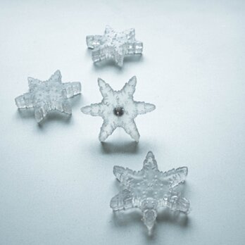 雪、ついてるよ　no.22 雪の結晶　ピンブローチ