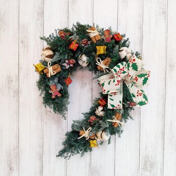 【クリスマス早割企画】ジンジャークッキーのクリスマスリース（ちょっと変形タイプ）