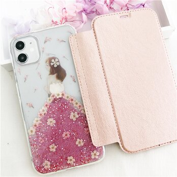 ドレス 5色から選択 手帳型スマホケース iPhone17Pro・15Pro・16e・12 iPhoneケース