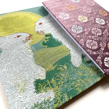 『月兎』　美術名画御朱印帳　B6大判サイズ　うさぎ　ウサギ　月　優しさ　切なさ　懸命　神話　美術織物　御朱印帳　桐生織物