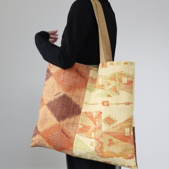 帯のぺたんこバッグ（パッチワーク・大）