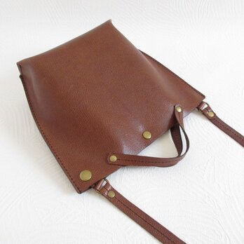 《牛革》新作☆サックっと持てる♪２WAYショルダーバッグ・ビンテージブラウン・0119