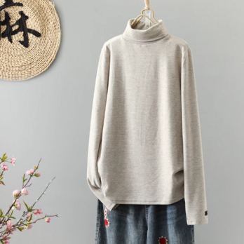 【受注】レディース ニットタートル ハイネック 無地 オーバーサイズ ゆったり 肌触り 良い 秋冬 着やせ 保温 インナー