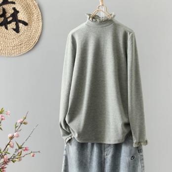 【受注】レディース ニットタートル ハイネック 無地 オーバーサイズ ゆったり 肌触り 良い 秋冬 着やせ 保温 インナー