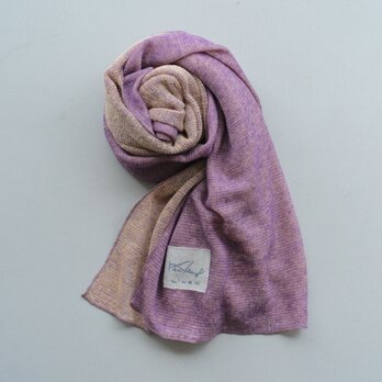 リネンニット　リバーシブルストール　パープル×コーテルピンク