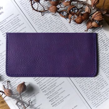 イタリア革のお札入れ／長札入れ／紫