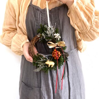 【冬の森のリース】　S　pig