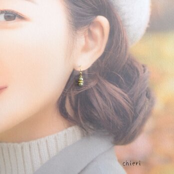 【SALE】c312 G58②【光沢グリーン】大人色の上品パール　プチサイズ（パーツ変更可能）