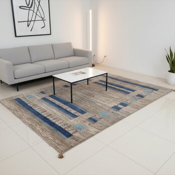 ペルシャ ギャッベ　リビング　ラグ　247x170㎝　グレー RJ6749