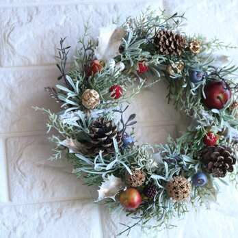 クリスマス　リース　造花