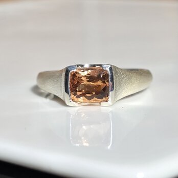 インペリアル　トパーズ　1.73ct　ミックスクッションカット　印台　シルバーSV925リング