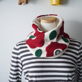 花柄スヌード風ネックウォーマー(アップリケ仕立て)