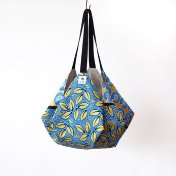 アフリカ布 カンガのマルシェバッグ（ リーフ ）肩掛け エコバッグ 買い物 ヨガ ピラティス