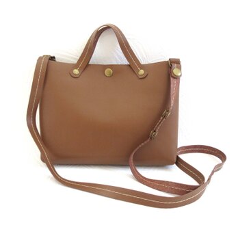 SALE開始～  ☆New☆バッグインサコッシュ♪《牛革》スムースレザー・ブラウン・0154